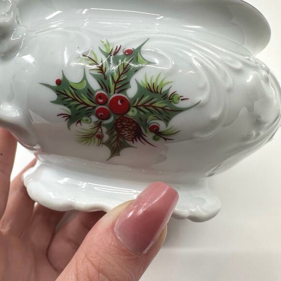 Holiday Holly by Royal Kent Collection Poland Teapot/Coffee Pot with Sugar Dish - Picture 11 of 11